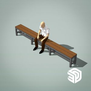 Sketchup Design - Long Wooden Bench