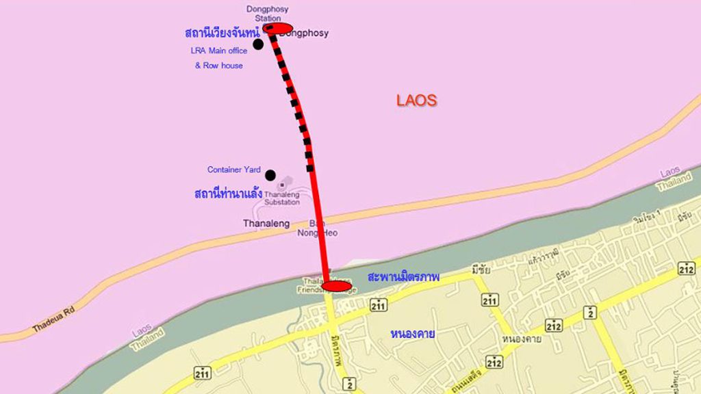 แผนที่โครงการก่อสร้างทางรถไฟสายท่านาแล้ง-เวียงจันทน์ ระยะที่ 2 ส่วนที่ 2 สปป. ลาว