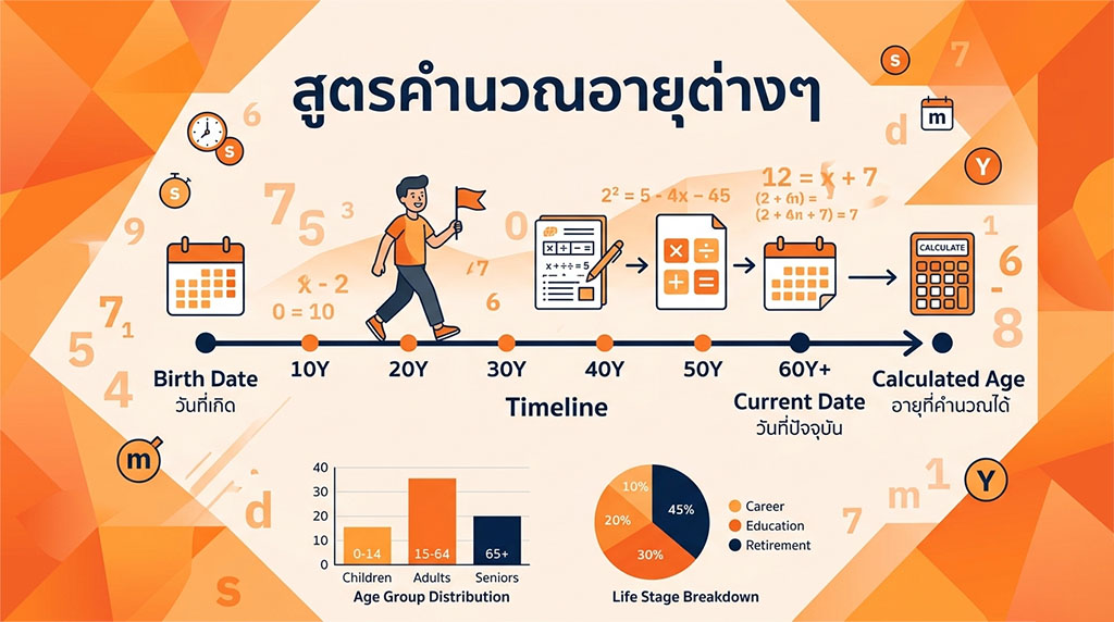 สูตรคำนวณอายุต่างๆ Age Calculator